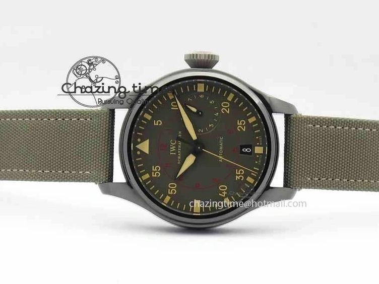 MIROTIME 0313 Big Pilot Real PR 48mm IW501902 Real Ceramic ZF 1:1 Best Edition On Green Nylon Strap A51111 V Durable 7249